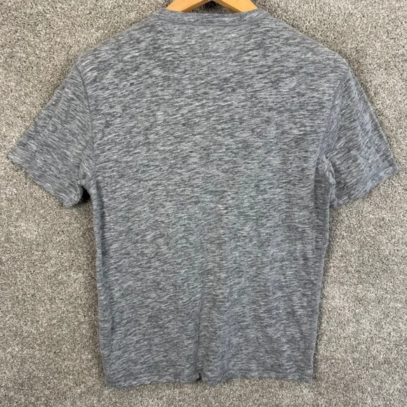 Faherty Brand Mens Small Heathered Gray Short Sleeve Henley Shirt Cotton Blend - Picture 3 of 6